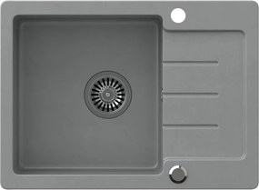 Chiuveta compozit incastrata Quadron Pop Johnny 116 gri 60x44 cm