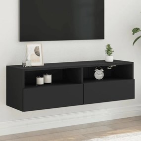 836884 vidaXL Comodă TV de perete, negru, 100x30x30 cm, lemn prelucrat