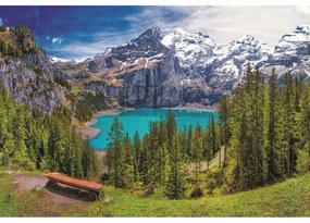 Puzzle Trefl Lacul Oeschinen, Alpi 1500 bucăți