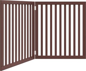 vidaXL Poartă pentru câini pliabilă 2 panouri maro, 160 cm, lemn plop