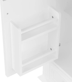 Dulap de baie cu chiuvetă, independent, spațiu mare de depozitare, 76x46x87 cm, Alb