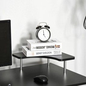 HOMCOM Masă de Birou Modernă cu Suport pentru Computer cu Sertare, Poliță Extensibilă și Suport pentru Tastatură, 120x55x85cm, Negru | Aosom Romania