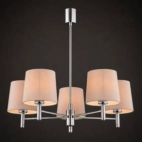 Brilagi - Lustru cu tijă MONTE 5xE27/60W/230V bej/crom lucios