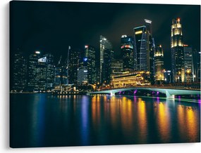 Tablou - Singapore noaptea (70x50 cm)