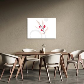 Tablou pe sticlă - Abstracție florală roz N⁰3 (70x50 cm)