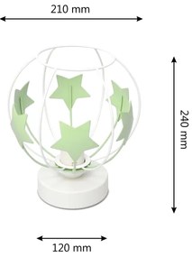 Lampă de masă pentru copii STARS 1xE27/15W/230V verde/alb