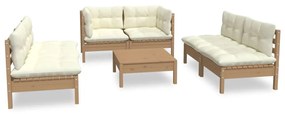 3096217 vidaXL Set mobilier grădină cu perne, 7 piese, lemn masiv de pin