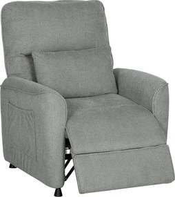 HOMCOM Fotoliu Relaxant Electric cu Masaj și Încălzire, Silențios, Reclinabil 150° în Cinilie cu Pernă, Funcție de Memorare, 2 Telecomenzi, Suport pentru Picioare, Pentru Living sau Birou, Gri Închis | Aosom Romania