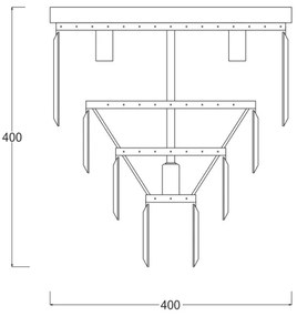 Plafonieră de cristal AMEDEO 5xE14/40W/230V Zuma Line FC17106/4+1 -GLD