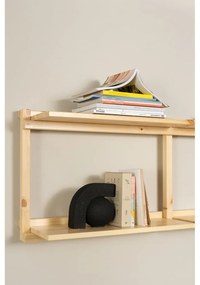 Bibliotecă de perete în culoare naturală din lemn de pin 192x47,5 cm Groove – Karup Design