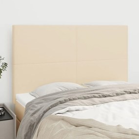 vidaXL Tăblii de pat, 4 buc, crem, 72x5x78/88 cm, textil