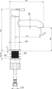 SILIA - Baterie pentru Chiuvetă, Bronz Periat (BQS_C20M)