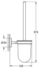 Perie WC Grohe BauCosmopolitan crom lucios