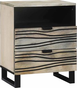 vidaXL Dulap de noapte cu sertar Alb și negru 50 x 33 x 62 cm