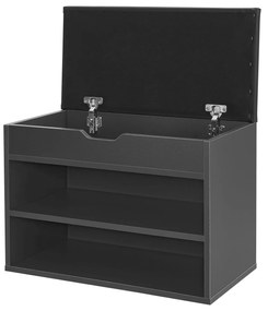 Suport pantofi cu capac rabatabil și șezut căptușit 60 x 30 x 44 cm gri
