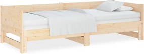 vidaXL Pat extensibil de zi, 2x(80x200) cm, lemn masiv de pin