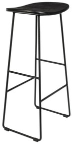Scaun de bar negru din lemn de tec (înălțime șezut 76 cm) Tangle – White Label