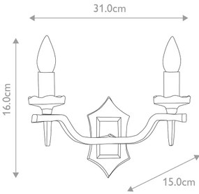 Aplică Elstead RY2B-BLACK RECTORY 2xE14/60W/230V