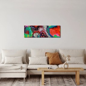 Tablou abstract - culori (cu ceas) (90x30 cm)