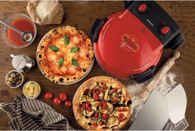 Cuptor electric pentru pizza Ariete „Pizzeria Gourmet” 0934/00, 1500 W, 32 cm, Pana la 400°C, 5 trepte, Rosu