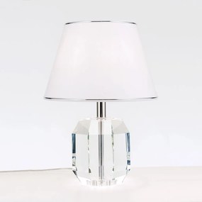 Veioza design lux cu cristal K9 ALEXIS alb/crom