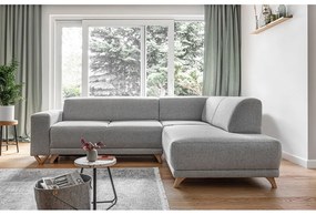 Colțar gri deschis extensibil/cu spațiu de depozitare (cu colț pe partea dreaptă/în formă de ”L”) Classy Sophie – Miuform