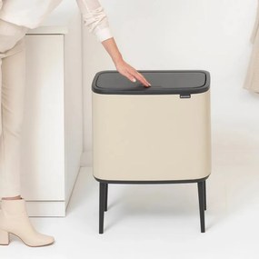 Coș Brabantia Bo Touch 1005546, 36 l, Deschidere lină și silențioasă, Deschidere mare, Bej