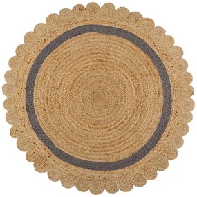 Covor gri/în culoare naturală țesut manual rotund din iută ø 160 cm Grace Grey – Flair Rugs