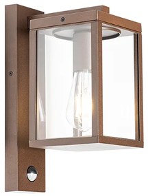 Lampa de perete exterioară maro ruginiu cu senzor de mișcare IP44 - Charlois