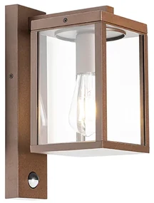 Lampa de perete exterioară maro ruginiu cu senzor de mișcare IP44 - Charlois