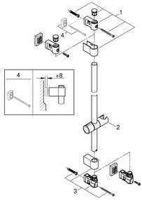 GROHE 26970001 - Bară de duș VITALIO UNIVERSAL 1150 mm, crom lucios