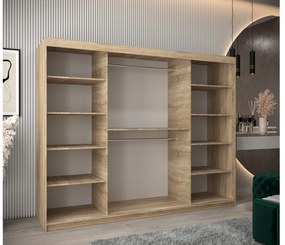 Dulap de haine 250 cm Toki (stejar sonoma + negru mat). 1064871