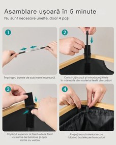 Coș pentru sortarea sticlelor și dozelor ECOVIA, 100l, negru/bej SongmicsHome