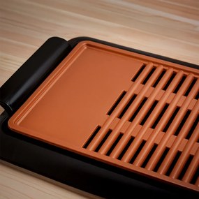 Gratar Oliver Voltz OV51015J, 1250W, 36x23cm, 2 zone, Acoperire antiaderenta, Negru