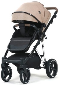 Carucior 3 in 1: Cadru usor din aluminiu, Landou confortabil, Varianta sport ergonomica, Scoica auto - CPC-66-crem