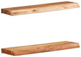 vidaXL Rafturi de perete 2 buc 60x20x3,5 cm Lemn masiv de salcâm
