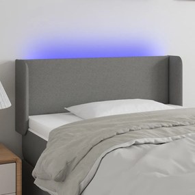 3122931 vidaXL Tăblie de pat cu LED, gri închis, 83x16x78/88 cm, textil