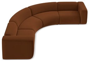 Colțar portocaliu/maro cu tapițerie din catifea Ekahi – Makamii