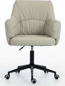 HR840K Scaun Culoarea Inului Piele Ecologica Premium Soft cu Bază Neagră