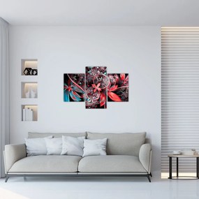 Tablou abstract cu flori exotice (90x60 cm)