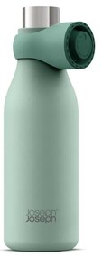 Sticla termos Joseph Joseph Loop 81118, 500 ml, Pereti dubli cu strat de cupru, Capac cu balamale, Vid, Verde