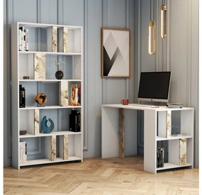 Masă PC cu raft Limba (Alb). 1088391