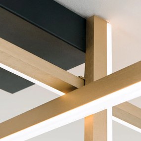 Plafoniera LED moderna stil minimalist STARGATE 52W negru/auriu