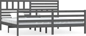 vidaXL Cadru de pat, gri , 200x200 cm, lemn masiv