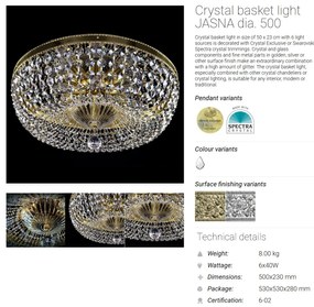 Lustra Cristal Bohemia Exclusive diametru 50cm Jasna 50 CE