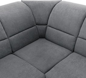 Colţar extensibil, material textil gri, model stânga, SANTIAGO
