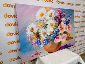 Tablou pictură în ulei cu flori de vară