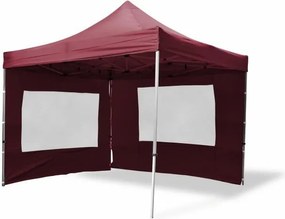 Cort de grădină PROFI 3x3 m, culoare vin + 4 pereți laterali