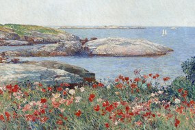 Artă imprimată Poppies on the Isles of Shoals (Vintage Seaside Landscape / Seascape) - Frederick Childe Hassam, (40 x 26.7 cm)