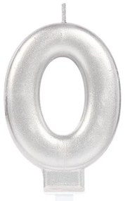 Numere Argintiu, Lumânare cifră argintie, lumânare de tort 0